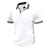 2024 Men's Short Sleeved Color Block Polo Shirt Men's Lapel T-shirt Polo