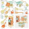 Песчаная игра с водой веселье детские детские пляжные игрушки Fun Shovel Massed Bucket Set Set Send Store и Excavation Tool Dired Gift Childrens Beach Toys Y240416