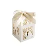 Hediye sargısı 100pcsset düğün iyilikleri kutular Hollowout kağıt şeker kutusu ile kurdele gelin bebek duş dekorasyon malzemeleri5789856