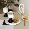 Кружки Nordic ins Goblet French Retro Черно -белый керамический красный винный стеклянный стеклян