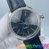 Mechanische 50509 neue Cellini Leder Herren Sier Uhr 40mm braune Armbandreihe Automatisch Mechaincal White Dial Men Watc männlich