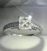 Vecalon Fashion Jewelry vrouwen Ring Princess Cut 2ct Diamond CZ 925 Sterling Silver Female Engagement Wedding Band Ring6871250