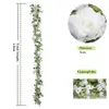 Eucalyptus 18m Vine Fake Gypsophila Rose Garland Artificial Flowers Hanging Plants Grenner för Wedding Home Party Arch Decor 240127