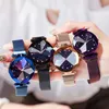 Relógios de pulso senhoras magnéticas céu estrelado relógio de luxo assiste moda diamante feminino quartzo relógio feminino zegarek damski d240417