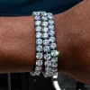 Bracelet Hiphop Homme Iced Out 3/4 / 5 mm Cumbic Zirconia Mens Diamond Chain sur la main Bijoux de street