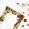 Decoratieve bloemen Kerstmis ratan krans ambacht diy vierkante wijnstokken droge ambachten kransen voor kerstdeur muurdecoratie