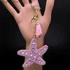 Keychains Lanyards SEASTAR COLOR PINDE CRISTEL CRISTALCHAINE POUR FEMMES MEN Men Star Key Ring Sac Accessoires Bijoux Porte Clef Femme K4924S01 Y240417