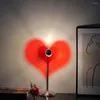 Bordslampor USB Lamp Romantic Love Projector med On/Off Switch Shadow Desk för POGRAPHY Party Home vardagsrum sovrum
