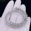 Mode smycken baguette form design tenniskedja moissanite diamant 925 silver hip hop lyxarmband för unisex
