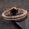 Armbanduhr Top Brand Watch für Frauen Luxus Diamant Rose Gold Metal Metal Frauen Quarz Fashion Elegant Slim Damen Armband