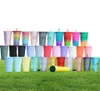 24 oz de copos personalizados caneca iridescente bling arco -íris unicórnio cravejado de copo frio canecas de café com palha e lid8367365