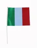 Bandiera a mano intera con palo di plastica rotonda head1421cm Italia Country Flagpromotion Flag in piccole dimensioni 100pcslot1690872