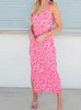 캐주얼 드레스 독특한 풀오버 패션 표범 프린트 긴 드레스