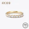 Roxi Ring 25mm Gold Halbblasenringe für Frauen Schmuck Hochzeit Diamond Engagement Band 240417