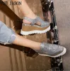 Casual Shoes Sliver Pailletten Bling Women Plattform Niete Dec Keilhöhen Erhöhte weibliche Modedesign -Turnschuhe