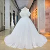 Hire Lnyer Off The Shoulder Short Sleeve Sweethart Neck Lace Up Back Super Shiny Ball Gown Wedding Dresses Real Office Photos Video