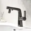 Bathroom Sink Faucets Multifunctional Basin Lifting Digital Display All Copper Pull-out Light Luxury And Cold Faucet