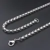 designer necklace Mens titanium steel necklace square pearl necklace CUBAN CHAIN sweater chain bone Chain Fashion Pendant Chain