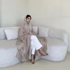 Vêtements ethniques V-Neck Solid Kaftan Muslim Dress Femmes Fashion turque Forge Face Batwing Sleeve Abaya Cardigan Long Robes pour