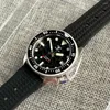 Wristwatches 37mm Black Shell Dial NH35 Tandorio 200m Diver 120 Click Sapphire Glass Luminous Automatic Men Watch Date Waffle Strap 3.8