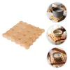 Pillow 3 Pcs Simulated Cookie Decor Wood Coasters For Drinks Funny Wear-resistant Cup Mat Round Wooden Teacup Placemat