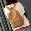 Bolsas escolares de la moda Mochila mochila Pura de color puro Cornuroy adolescente Glaca femenina