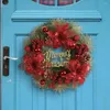 Fleurs décoratives de Noël de Noël durable couronnes de vacances de la lettre scintillante Signe de fleur décorations de cône de pin pour intérieur / extérieur