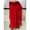 Etniska kläder Dubai Red Dress Marockan Kaftan Georgette Jilbab Arabian Fashion Trends