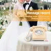 Libro de visitas de audio Teléfono de boda con rotación Libro de visitas de visitas de marcado para la fiesta de la fiesta de cumpleaños de la boda, beige