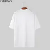 Camicie da uomo top incerun 2024 in stile coreano Diamond a scacchi magliette solide comodi comodi a maniche corte camiseta s-5xl