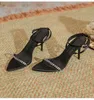 Stijlvolle hoge hakken sandalen dames line -up Franse stijl lente zomers sandaal dames stiletto herfst gericht dunne veelzijdige mode enkelband wiggen 240228