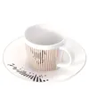 Ins Mmirror Reflection Coffee Cup Plate Luxury Tea set Mug Ceramic Running HorseDeerHummingbird Cup 240417