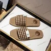 2024 Luxury Sandals Famous Designer Women Slippers Woody Flat Mules Slides Straw Platform brand Shoes Embroidered Linen High Heel Sandale Espadrille Wedge Sliders