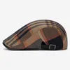 Berets 2023 NOWOŚĆ MĘŻCZYZN BERT CAP AUTMN WITY BRITIMIN Vintage Newsboy Hats for Women Painter Peaked Caps Fashion Casual Plaid Boina Hombre D24417