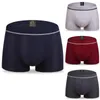 Sous-pants 4 Pack Men's Underwear Cotton Boxer Shorts Soft Soft Knicke Men Couleur solide