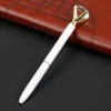 جملة الكريستال الزجاجية Kawaii perpant Pen Big Gem Ball Pens مع لوازم مكتب الأزياء الكبيرة للماس الماس