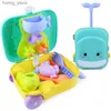 Sand Play Water Fun Summer Beach Game Toys Childrens Bagage speelgoed Set Water Toys Sand Bucket Pit Tools Outdoor Toys Childrens Boys and Girls Gifts Y240416