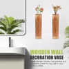 Vases Mur pour les fleurs Décoration en bois Vase Farmhouse Pocket Hang Hang Planter Dried Home Decor