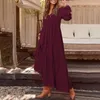 Casual Dresses Vintage Cotton Linen Pocket Swing Loose Long Maxi Dress Spring Autumn Women Solid Party Vestidos JYFS-JY1988