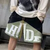 Rhude Grote print met tweekleurige trekkoord trend Casual Street Shorts Zipper Ademende capris