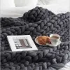 Blankets Fashion Chunky Merino Wool Blanket Thick Big Yarn Roving Knitted Winter Warm Throw Sofa Bed Drop Delivery Home Garden Textile Otabi