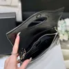 Orijinal Siyah Altın Yağ Balmumu Cilt 31 Bag Mini Yatay Alışveriş Torba Zinciri Crossbody Uzun Katlanır Çanta sapı