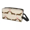 Cosmetic Bags Custom Colorful Dachshund Dog Travel Bag Women Badger Sausage Puppy Toiletry Makeup Organizer Lady Storage Dopp Kit