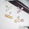 Stud Temperament Pearl Earrings S925 Sier NCE Beam Earring for Women Anniversary Christmas Gift Jewelry Drop Delivery DHGARDEN DH1SQ OT3OJ