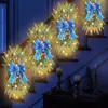 Fleurs décoratives Les couronnes de Noël de l'escalier préliminaire sans fil pour les bougies de la porte d'entrée à l'extérieur