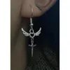 Colares pendentes Calha de asa de coração Crucifixo Chain Clavicle/Brincos Jóias Punk