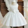 Girl Dresses Baby Big Bow For Girls 2024 Solid Toddler Birthday Princess Dress Elephant Kids Formal Prom Gown 1 -5 Years