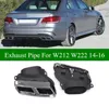 2 pc's dubbele buisuitlaatpijp voor Benz W212 W222 Upgrade E63 AMG -stijl 20142016 Zwarte bui -achterste staartmondstukken6262563
