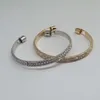 Wholesale Fashion Rhinestone Full Diamond 18K Gold Plated Alloy Metal Fine Jewelry Bracelets Nail Bangle Bracelet For Women