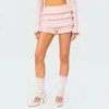 Women's Shorts Y2k Knit Women Ruffle Layered High Elastic Waist Bloomer Crochet Tiered Lolita Sexy Mini Pettipants